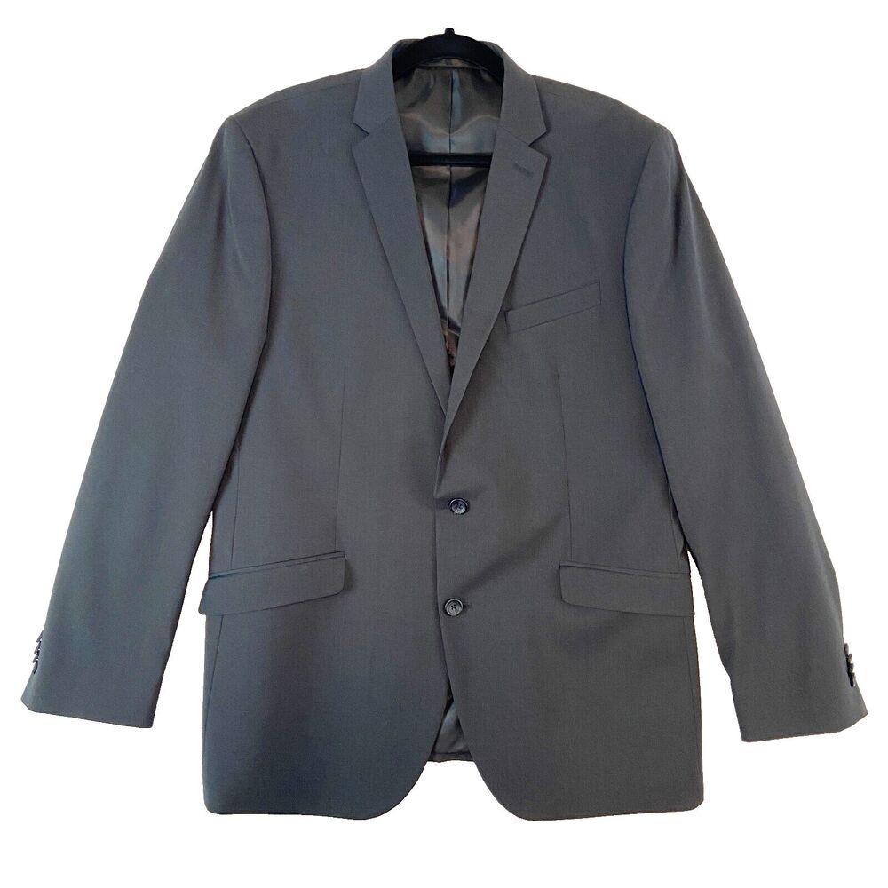 Kenneth Cole‎ Reaction Blazer Men's 46R Gray Two Button Sport Coat Notched Lapel